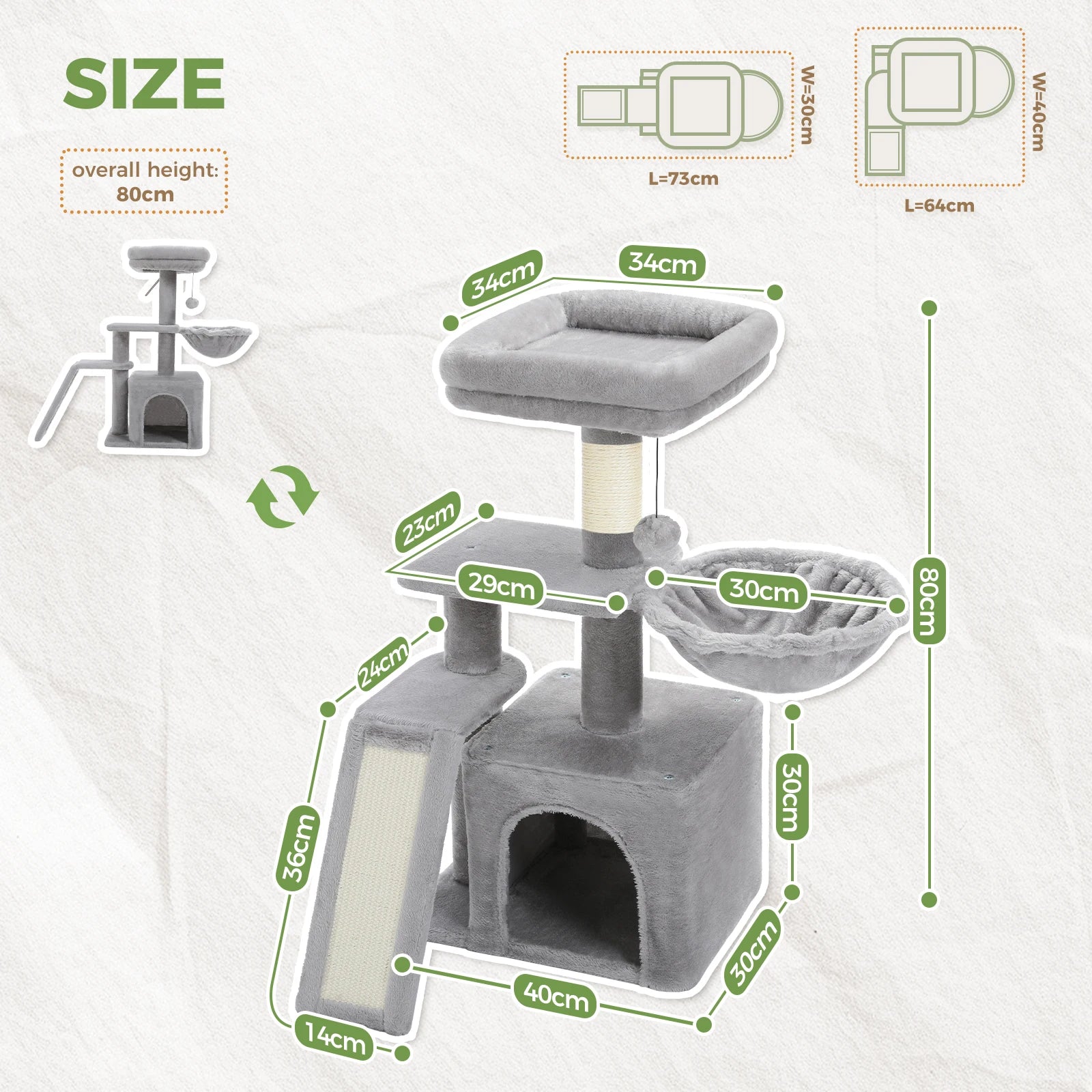 MyPurePaw™ Compact Cat Activity Tree