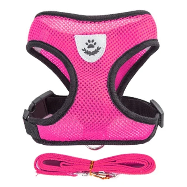 Adjustable Escape-Proof Cat Harness and Leash Set - Soft Mesh Reflective Vest for Kittens and Small Dogs