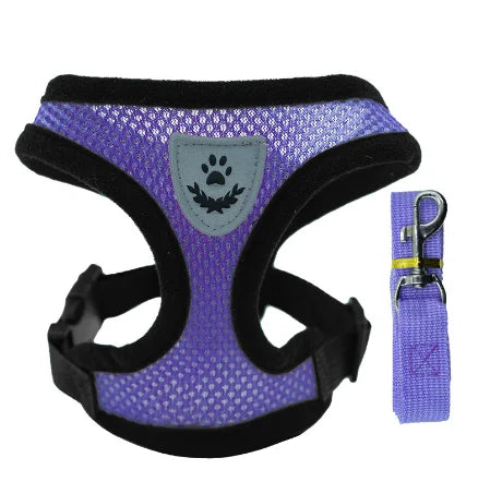 Adjustable Escape-Proof Cat Harness and Leash Set - Soft Mesh Reflective Vest for Kittens and Small Dogs