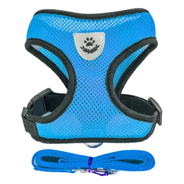 Adjustable Escape-Proof Cat Harness and Leash Set - Soft Mesh Reflective Vest for Kittens and Small Dogs