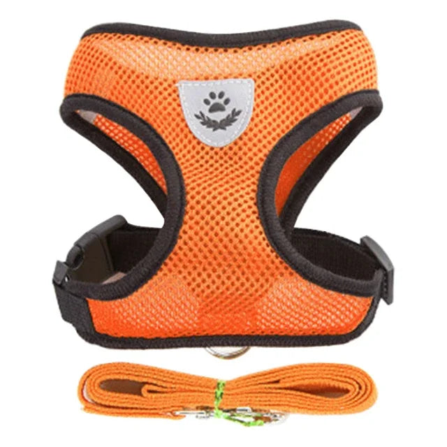 Adjustable Escape-Proof Cat Harness and Leash Set - Soft Mesh Reflective Vest for Kittens and Small Dogs