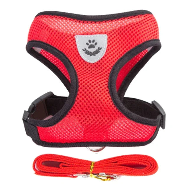 Adjustable Escape-Proof Cat Harness and Leash Set - Soft Mesh Reflective Vest for Kittens and Small Dogs