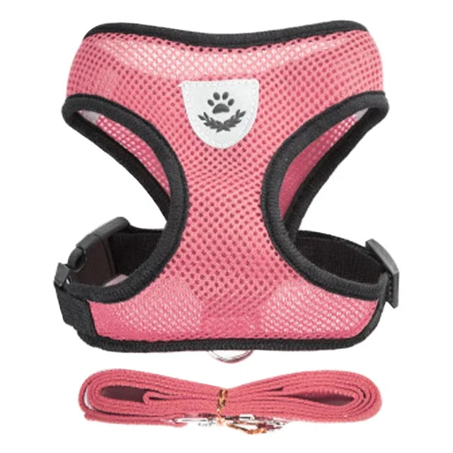 Adjustable Escape-Proof Cat Harness and Leash Set - Soft Mesh Reflective Vest for Kittens and Small Dogs